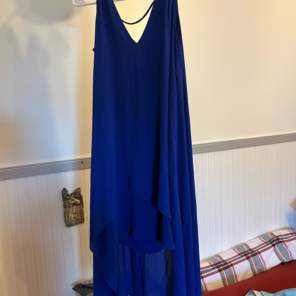 Elegant Blue Sleeveless Dress Sz xs
